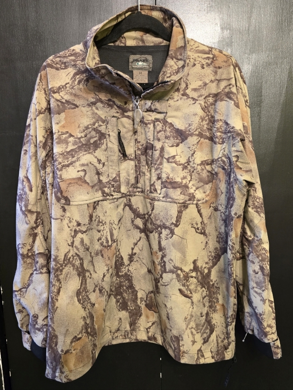 Drake Waterfowl Systems Brown and Tan Camo 1/4 Zip Size Medium